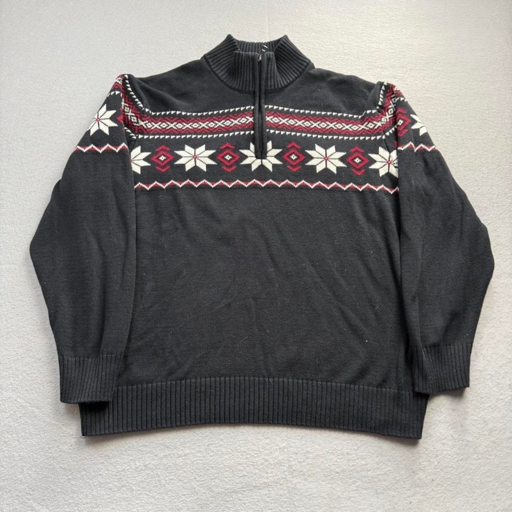 Weatherproof Vintage Fair Isle Quarter Zip Sweater XXL